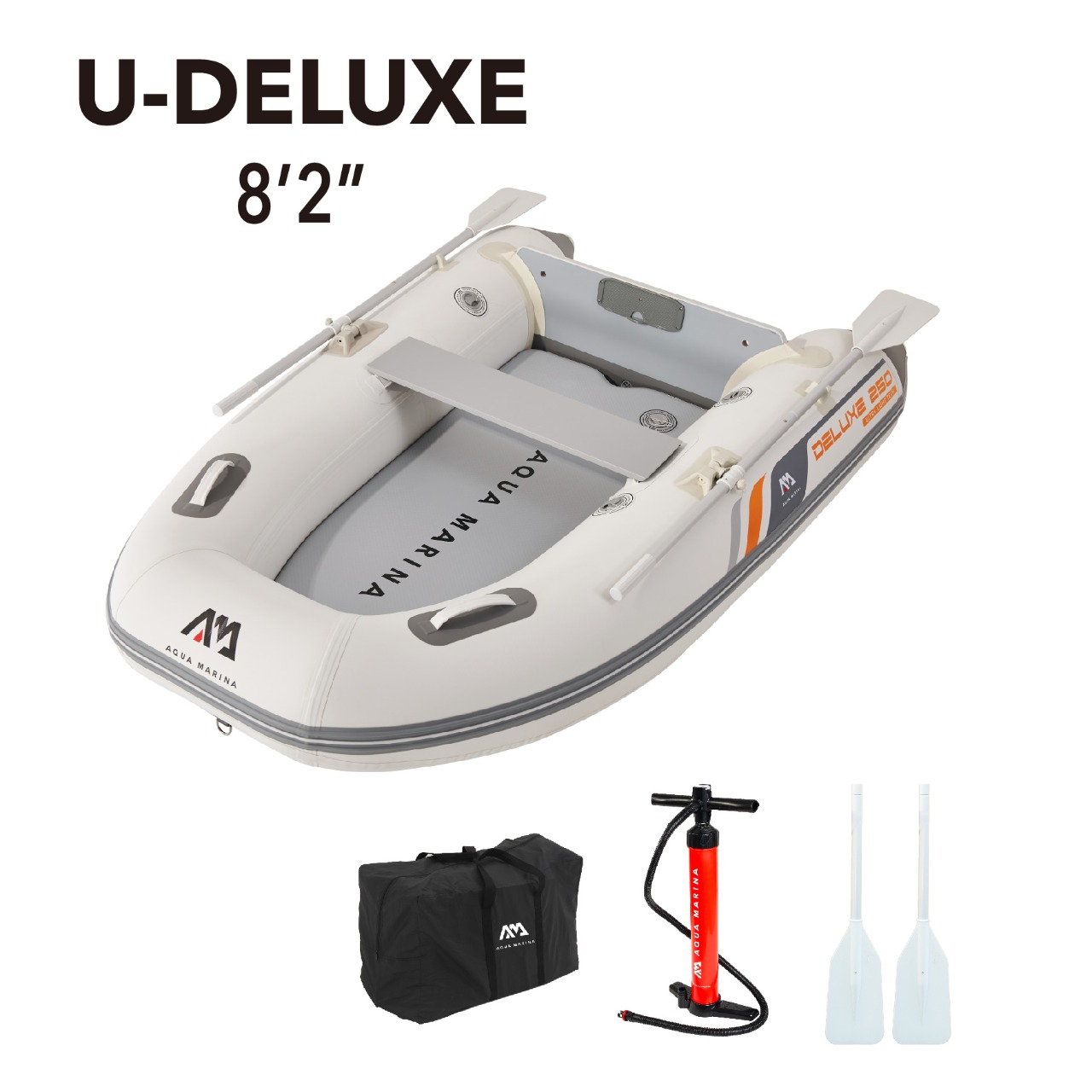 Лодка ПВХ с транцем под мотор Aqua Marina DELUXE U-TYPE Yacht Tender 2.5m with DWF Air Deck