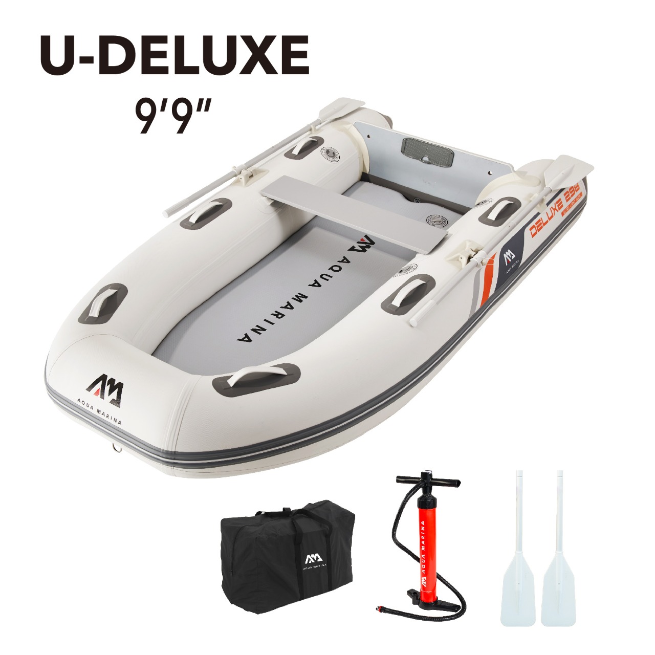 Лодка ПВХ с транцем под мотор Aqua Marina DELUXE U-TYPE Yacht Tender 2.98m with DWF Air Deck