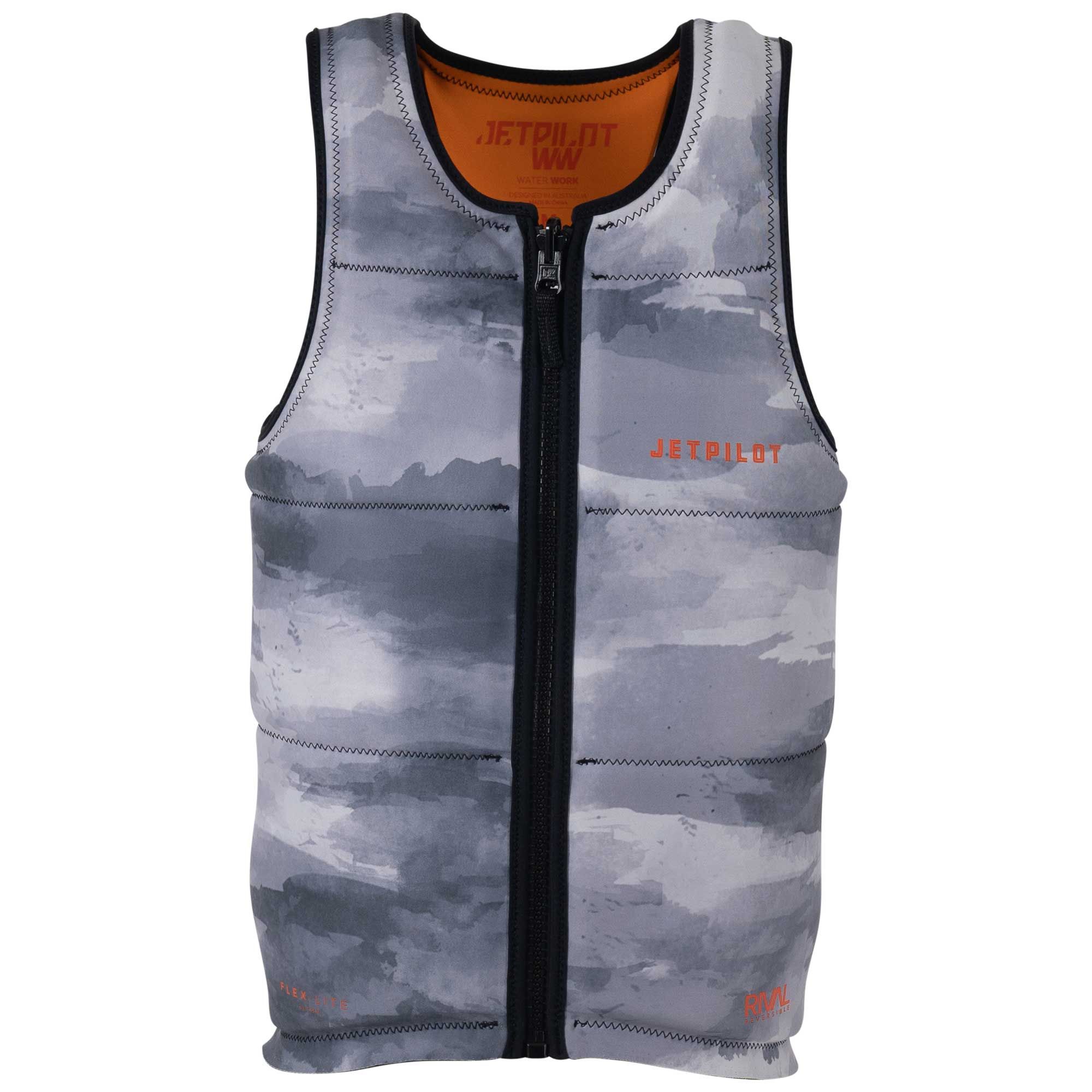 Спасательный жилет неопрен мужской Jetpilot Rival Reversible FE Neo black/orange S23 Race59