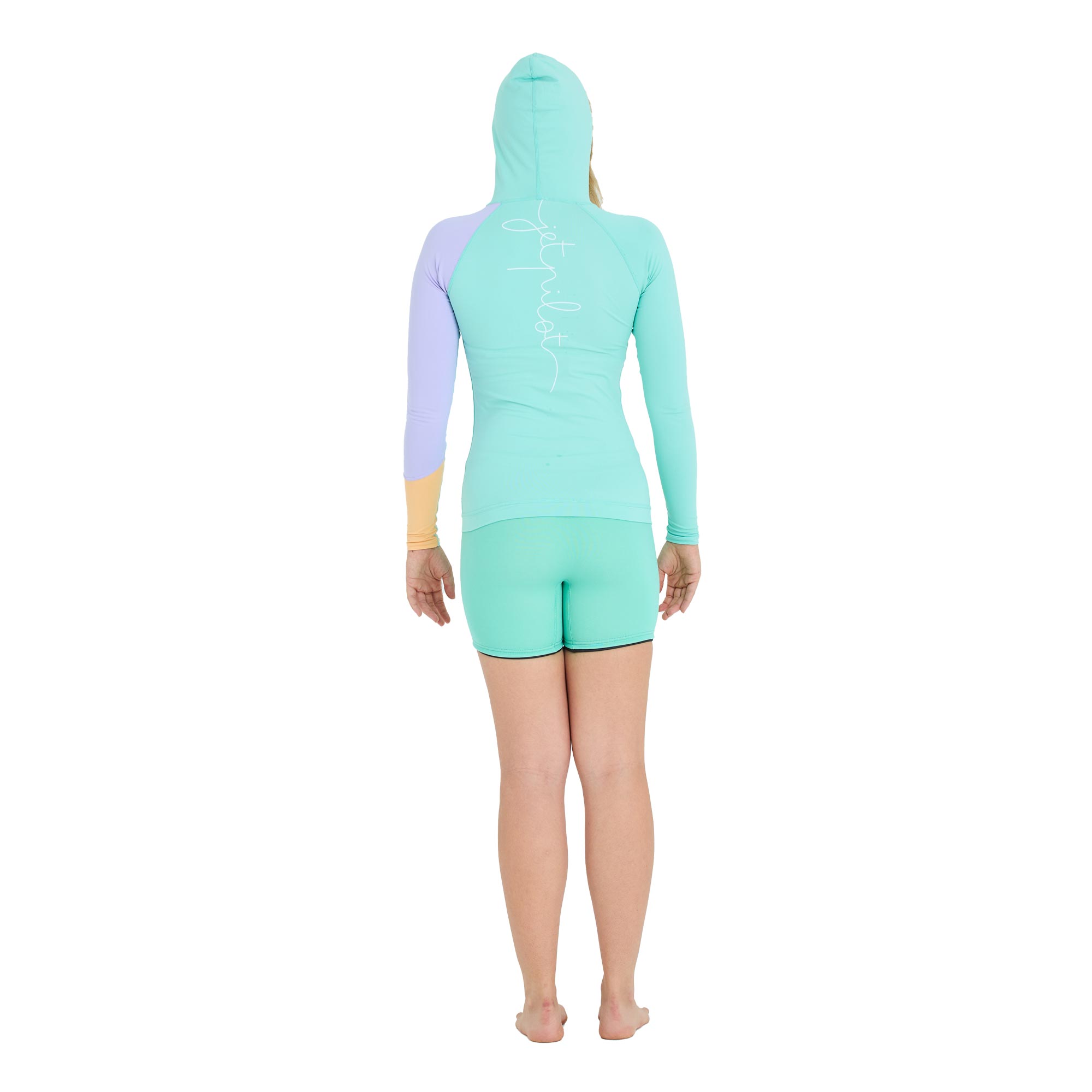Гидромайка женская длинный рукав на молнии с капюшоном Jetpilot PACER LS HOODED RASHIE TEAL (2505302, S) — изображение 2