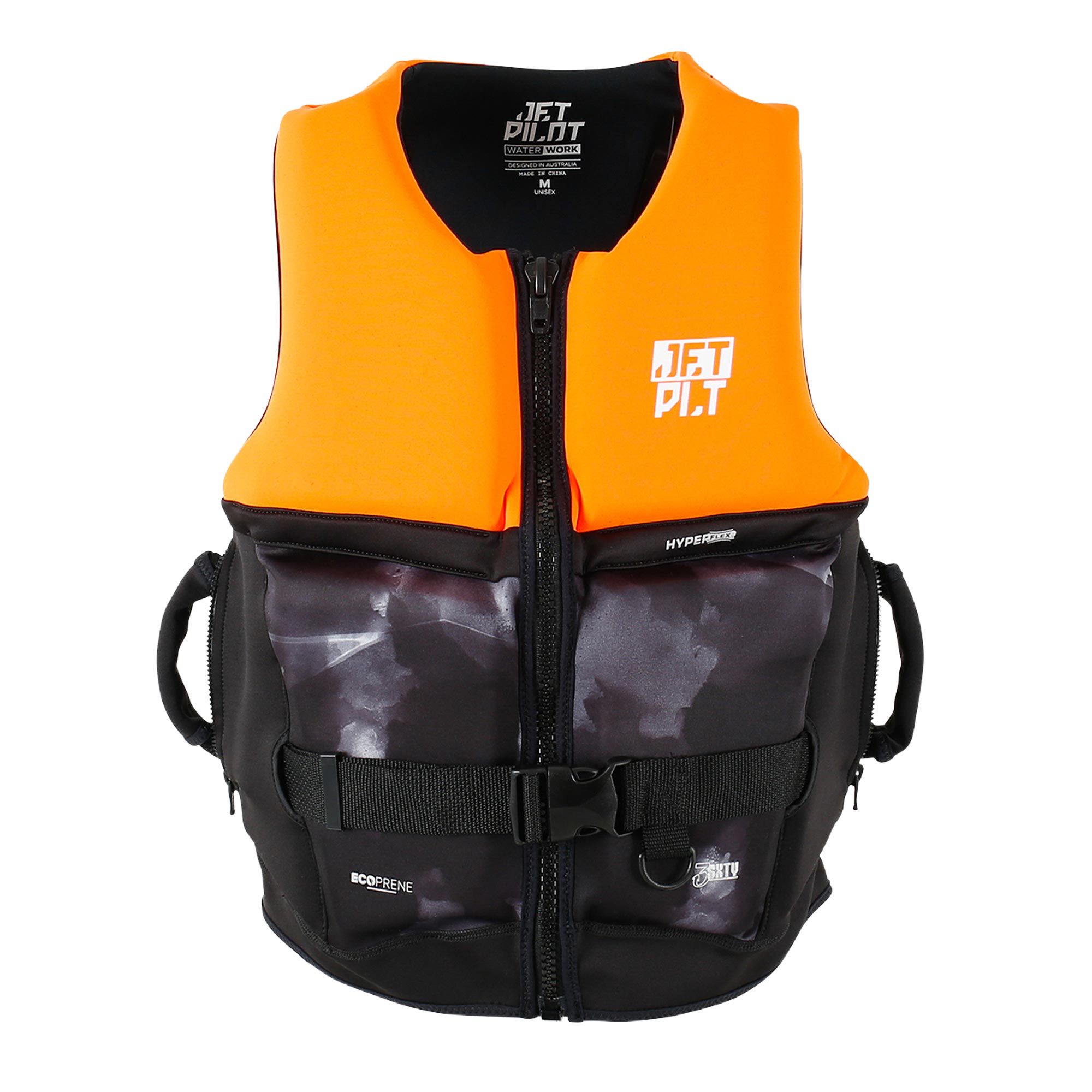 Спасательный жилет для гидроцикла неопрен мужской Jetpilot 3SXTY HYPERFLEX S-GRIP ECO CHAR/ORG L50 (2503202, S) Max41
