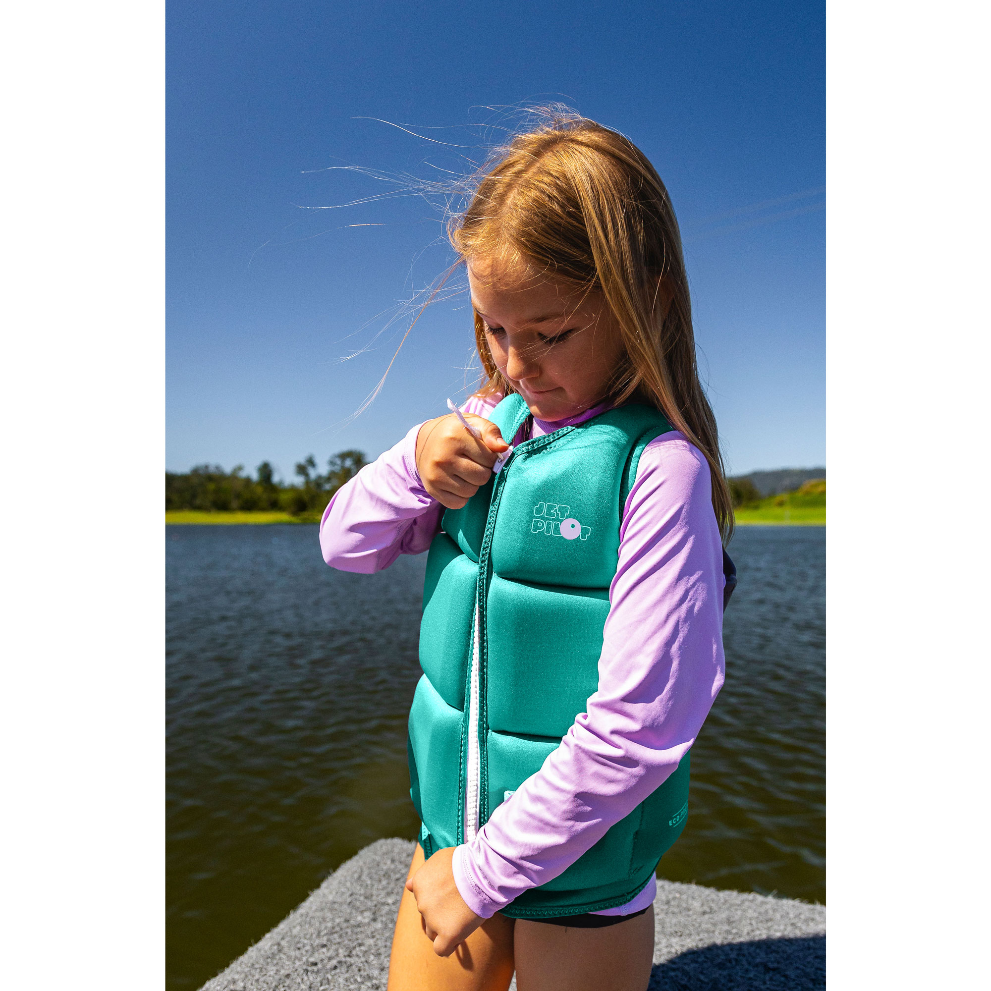 Спасательный жилет неопрен детский Jetpilot FREERIDE GIRLS ECO VEST Teal (2602602, 140cm) Pro39 — изображение 3